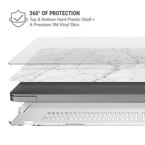 White Marble MacBook Pro 14in (2021-24) Case plus Skin